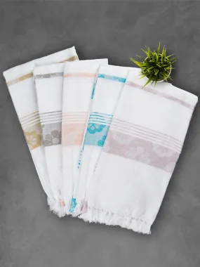 100% Cotton Soft Feel Colour Flower Design Bath Towel 1058 (Pack of 3)