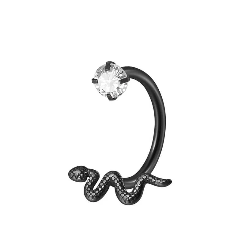 16G Snake Design Stainless Steel Horseshoe Lip Ring