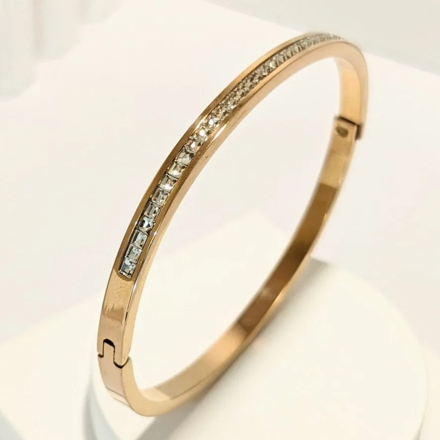 18K Rose Gold Full Line Zirconia Bracelet