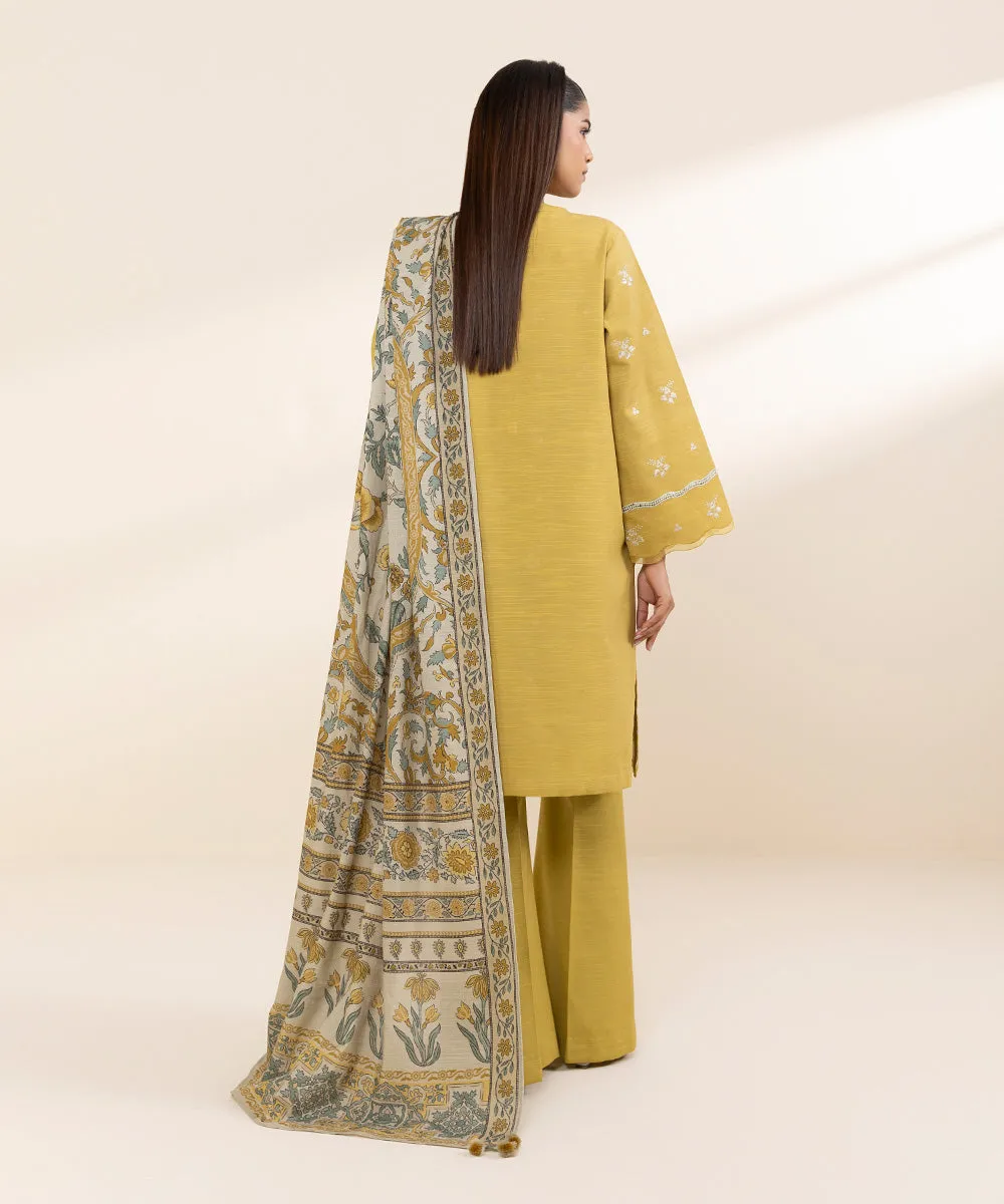 2 Piece - Embroidered Khaddar Suit