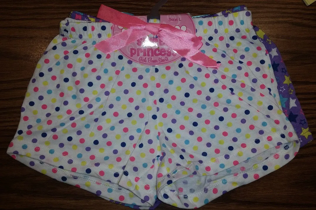 2Pack Girl's Cute Boxer Shorts Dots and Stars