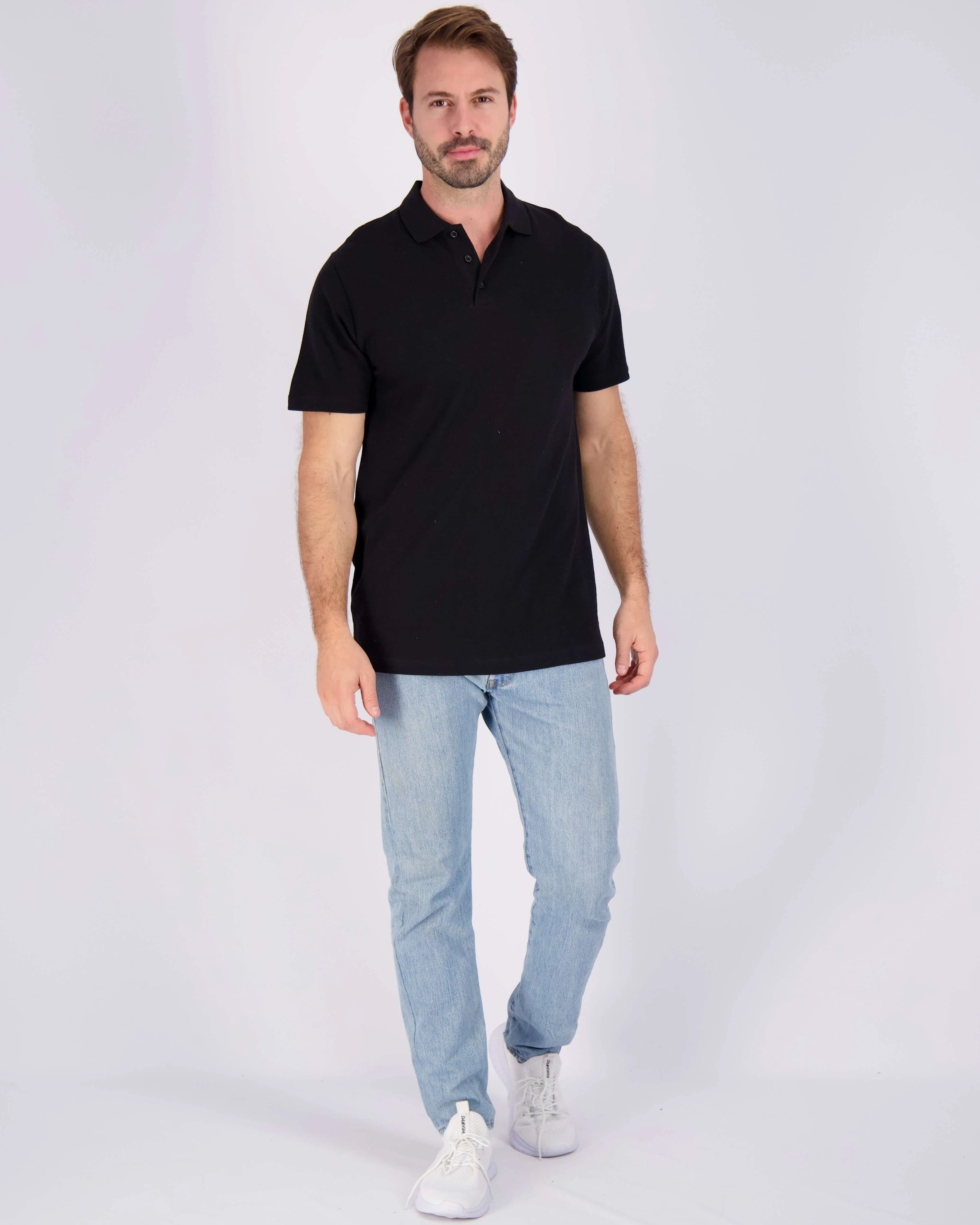 4 Pack: Men's Cotton Pique Short Sleeve Polo Shirt - Performance Polo (Available In Big & Tall)