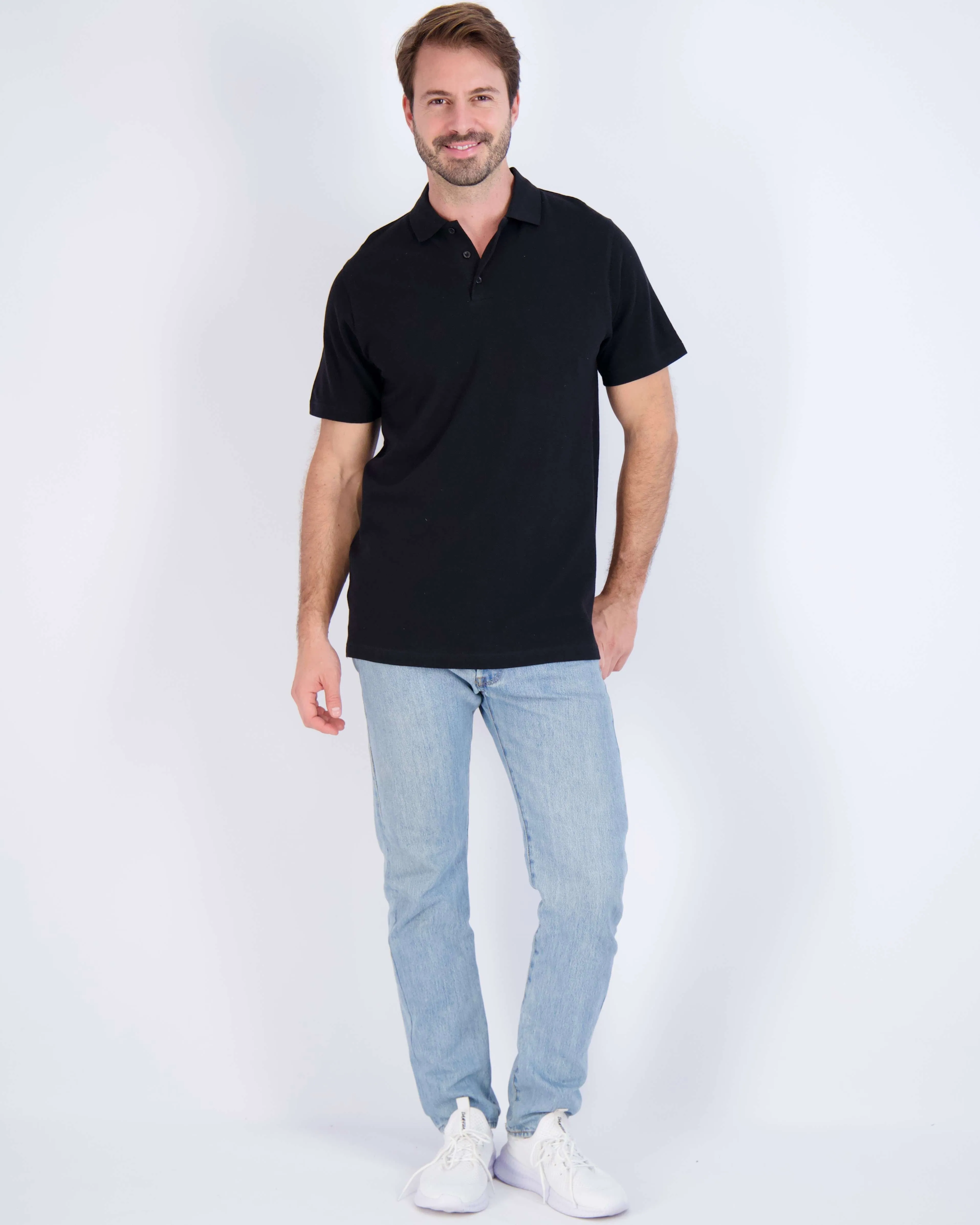 4 Pack: Men's Cotton Pique Short Sleeve Polo Shirt - Performance Polo (Available In Big & Tall)