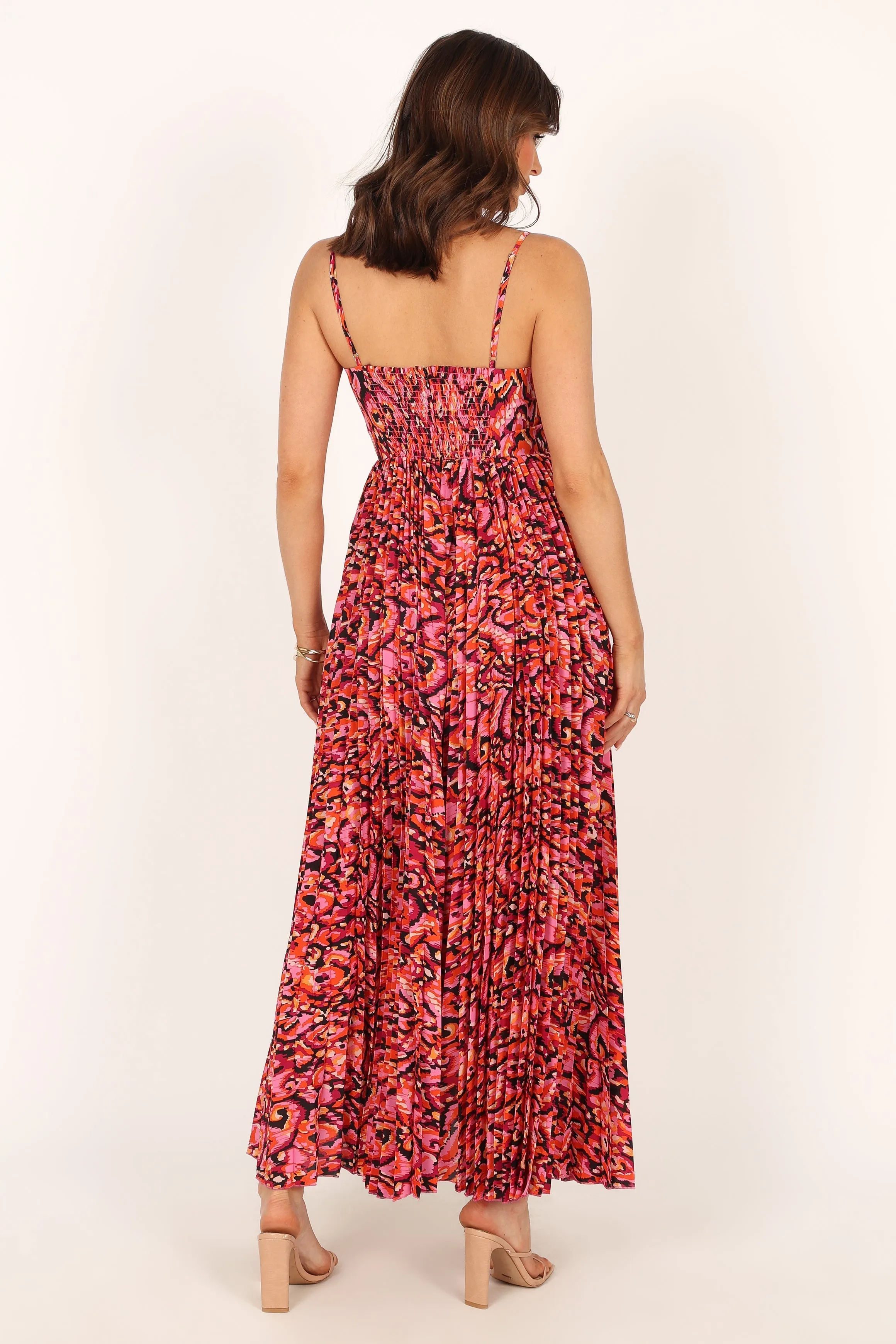 Achanti Pleated Maxi Dress - Pink Multi