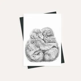 Adorable Monkey Hug - greeting card