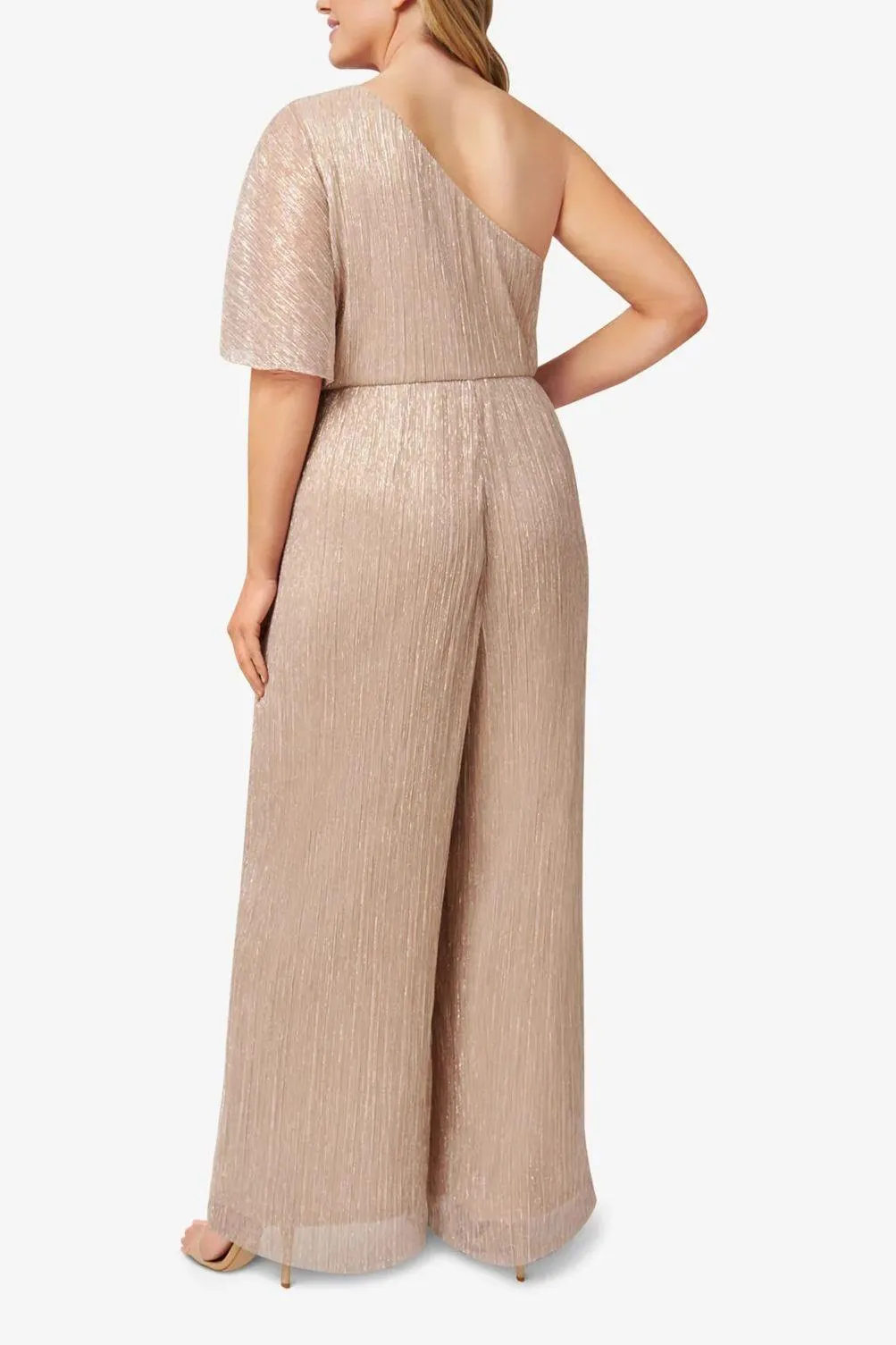 Adrianna Papell AP1E209490 W One Shoulder Wide Leg Jumpsuit