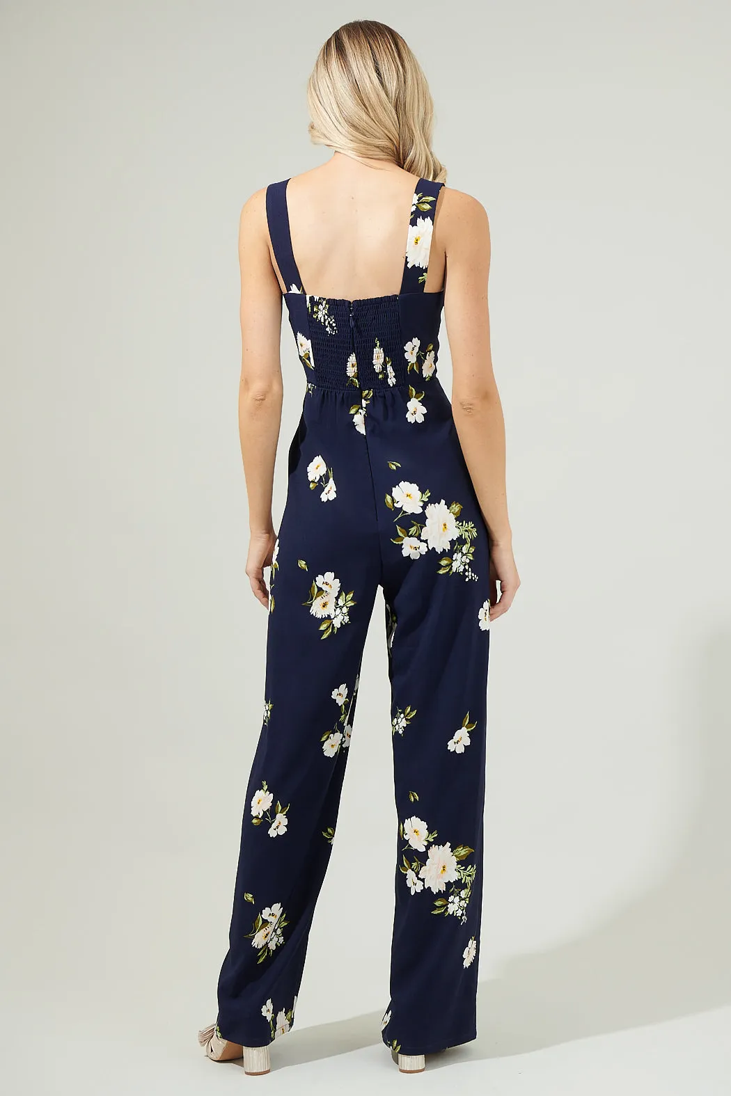 Arlene Floral Smocked Jumpsuit