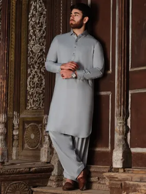 Ash Blue Blended Kameez Shalwar - ALWA-KS-193