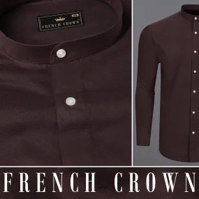 Aubergine Brown Luxurious Linen Shirt