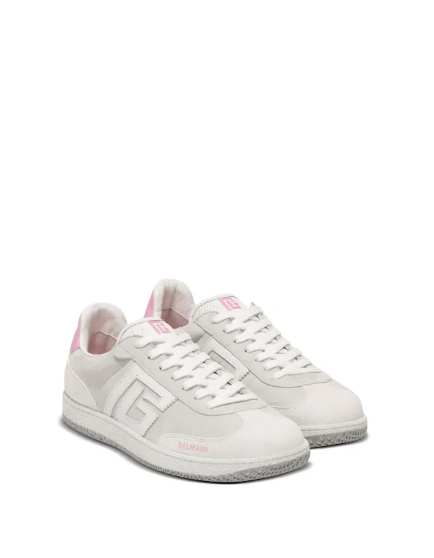 Balmain Swan sneakers in calfskin and suede