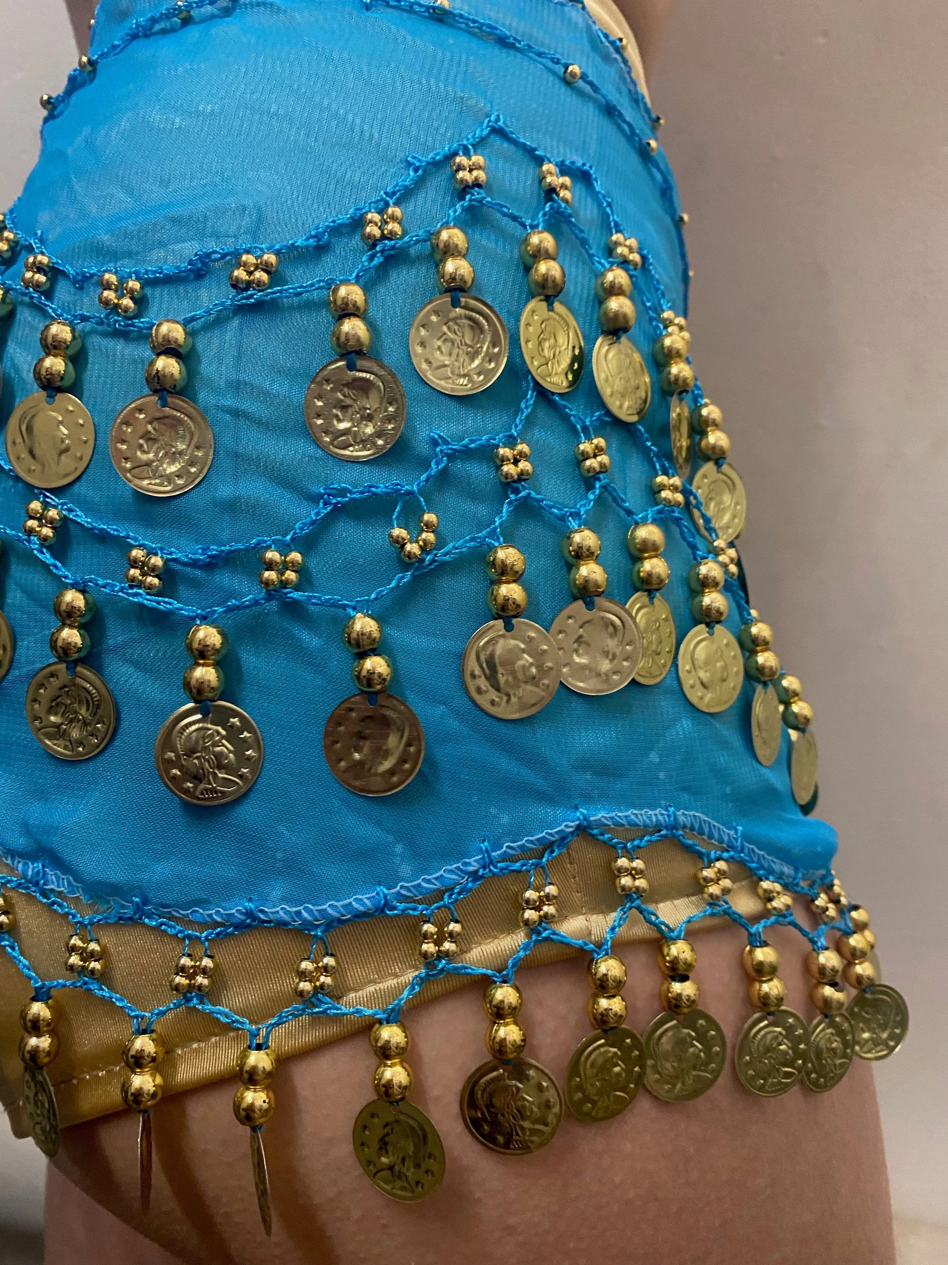 Black Bellydance Gold Coin Belt