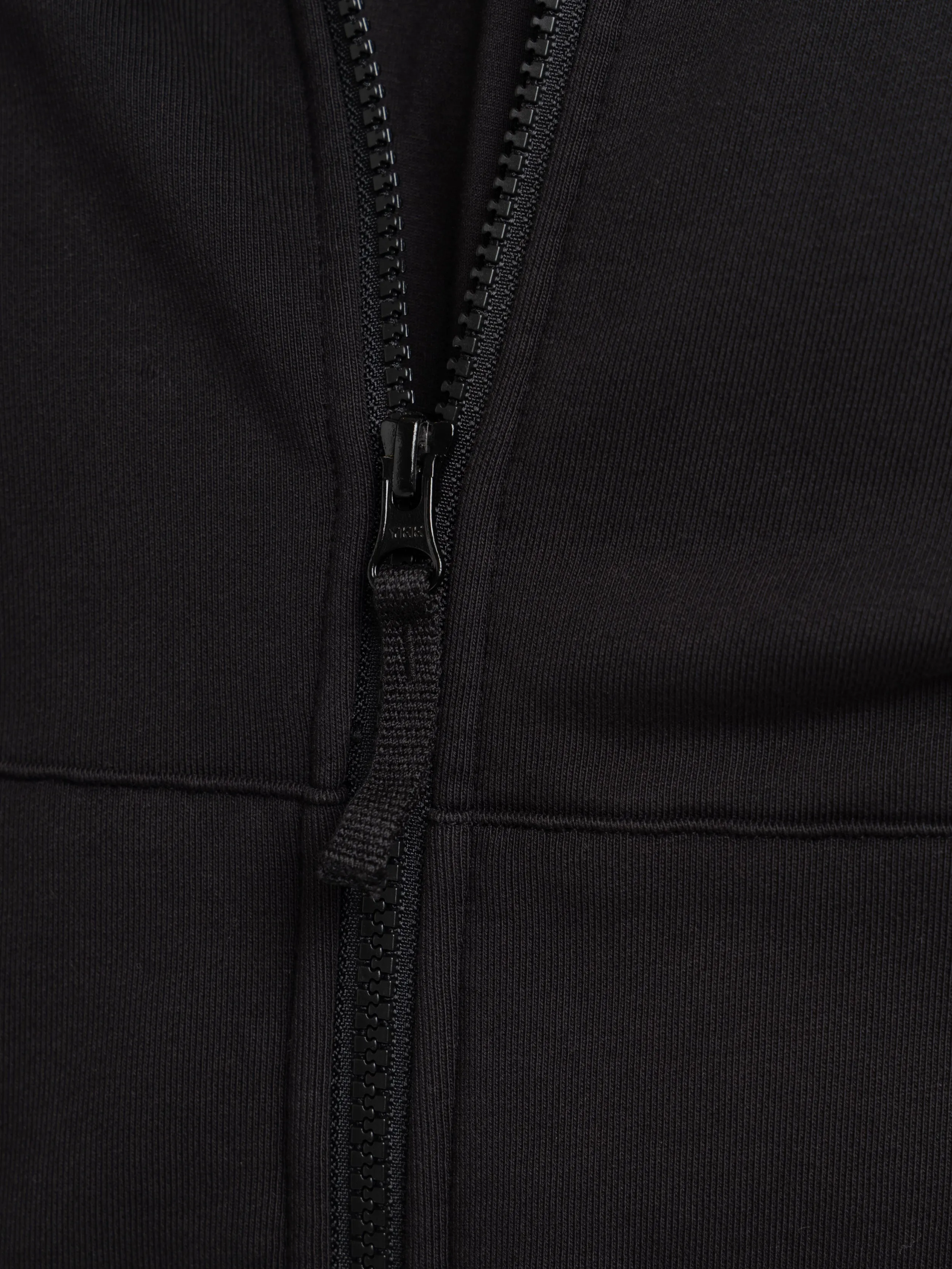 Black Cotton Full Zip Hooded Sweater