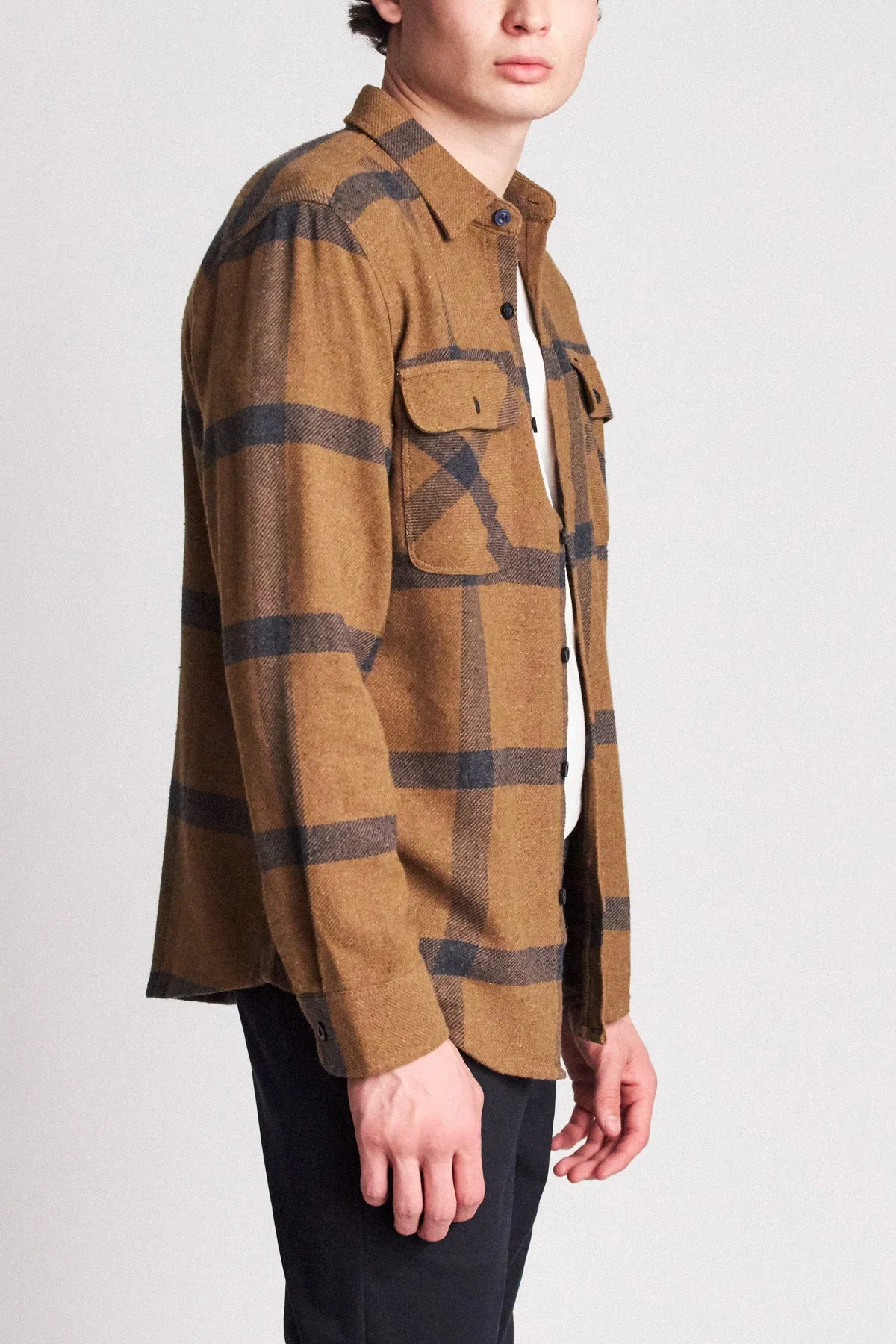 Bowery L/S Flannel - Gold/Navy