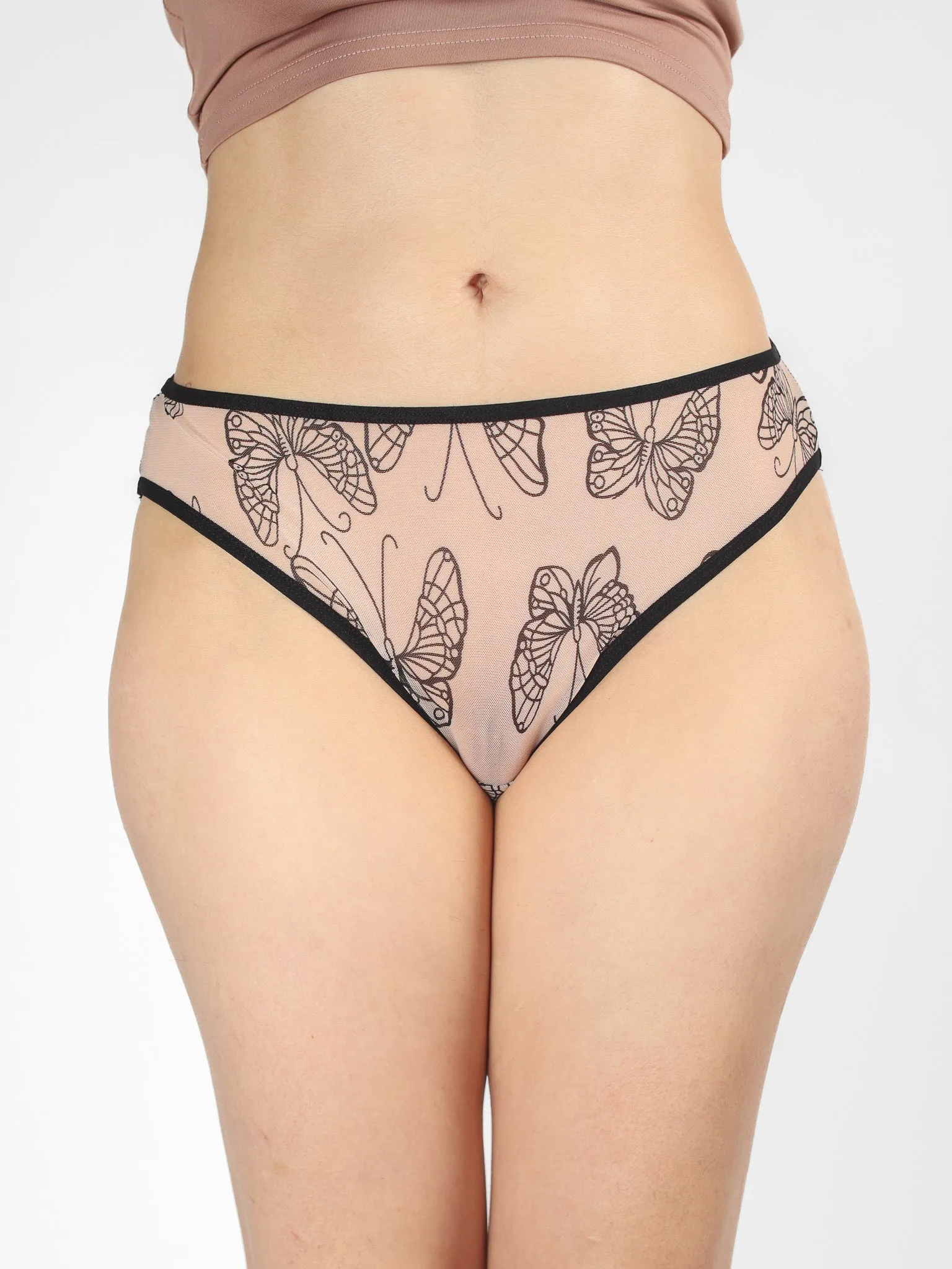 Butterfly Nude Mesh Briefs