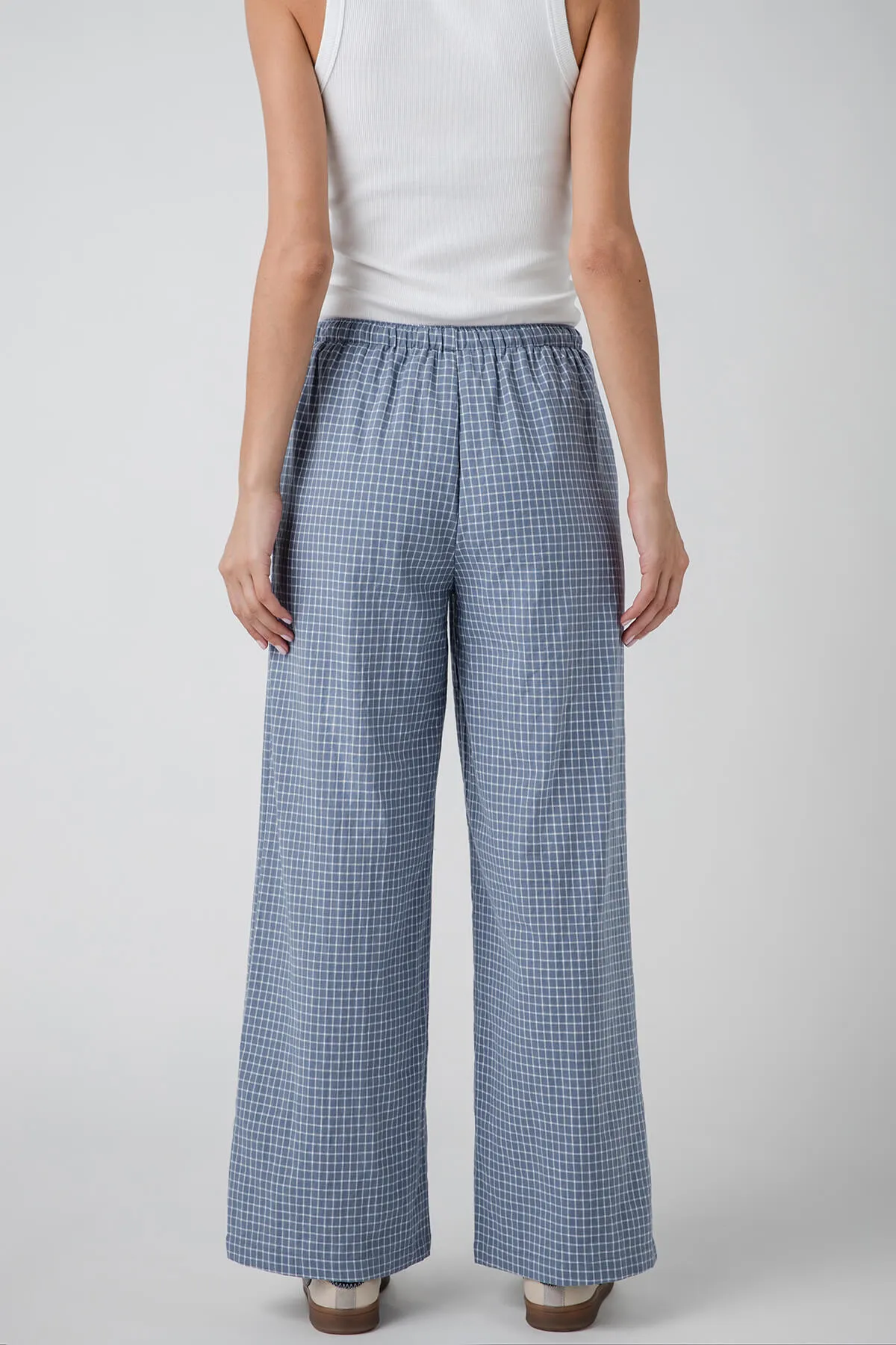 Buttermelon Drawstring Checkered Pants