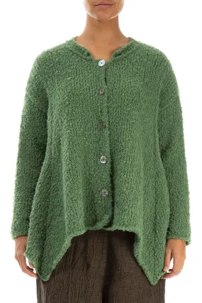 Buttoned Sage Green Alpaca Wool Cardigan