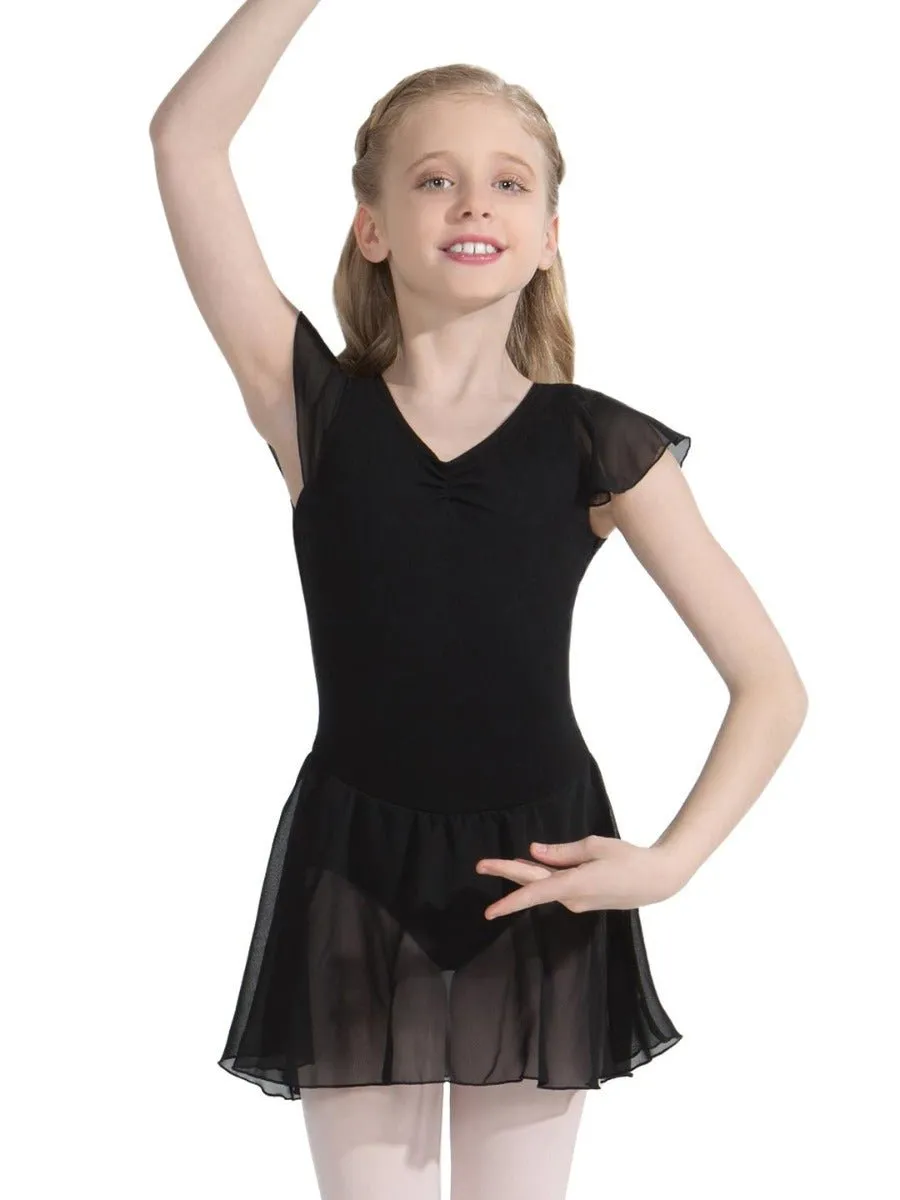 CAPEZIO 11305C FLUTTER SLEEVE DRESS