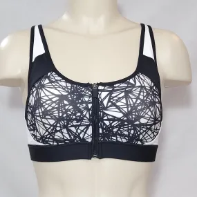 Champion N9643 Power Shape Max Zip Front Wire Free Sports Bra XS X-SMALL Black Multi