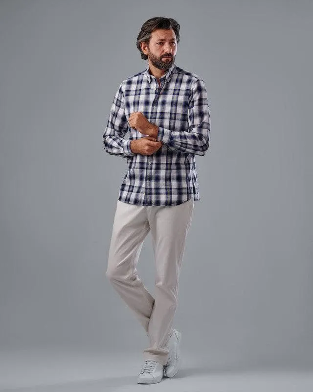 Checkered Shirt - NAVY*WHITE