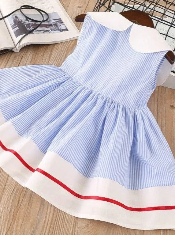 Cherry Blossom Pinstripe Dress