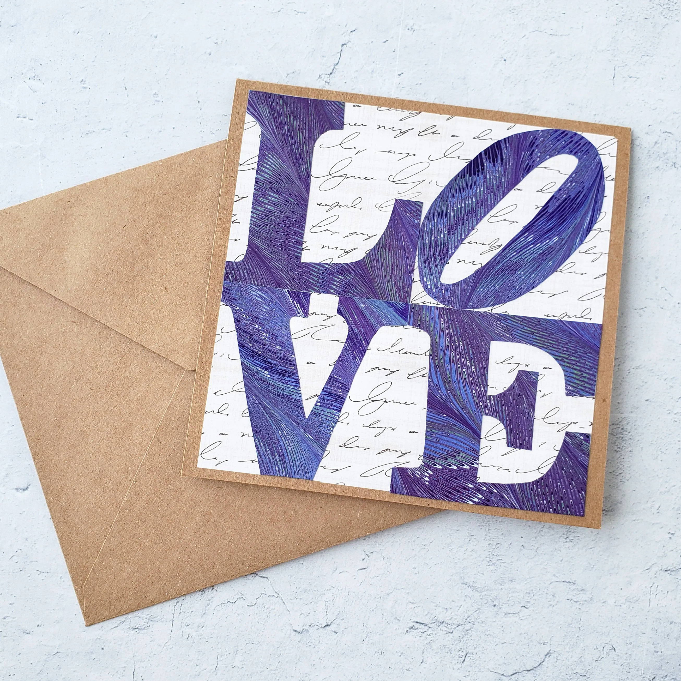 Collaged LOVE Cards [5.5" sq] by Pat K. Thomas