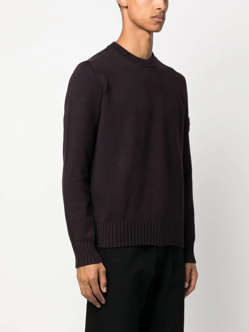 COMPASS-PATCH WAFFLE-KNIT JUMPER