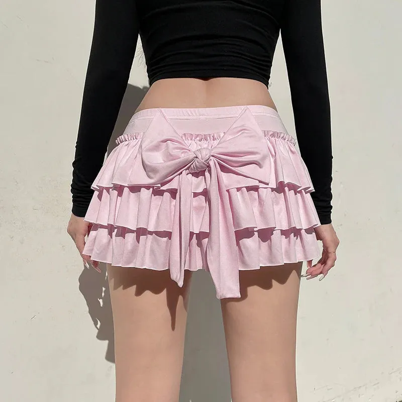 Coquette Layered Bow Mini Skort