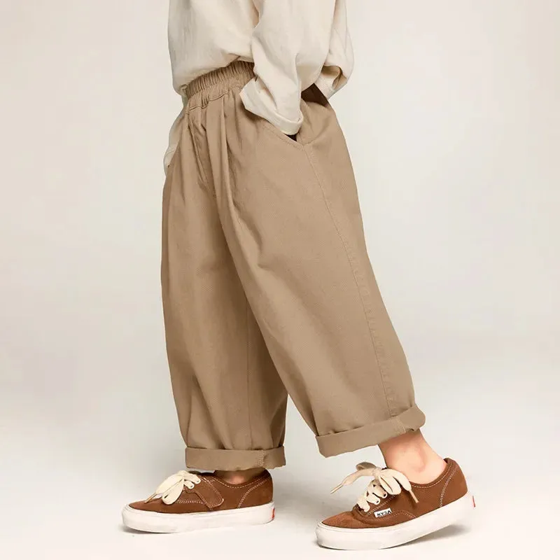 Cotton Loose Straight Leg Trousers