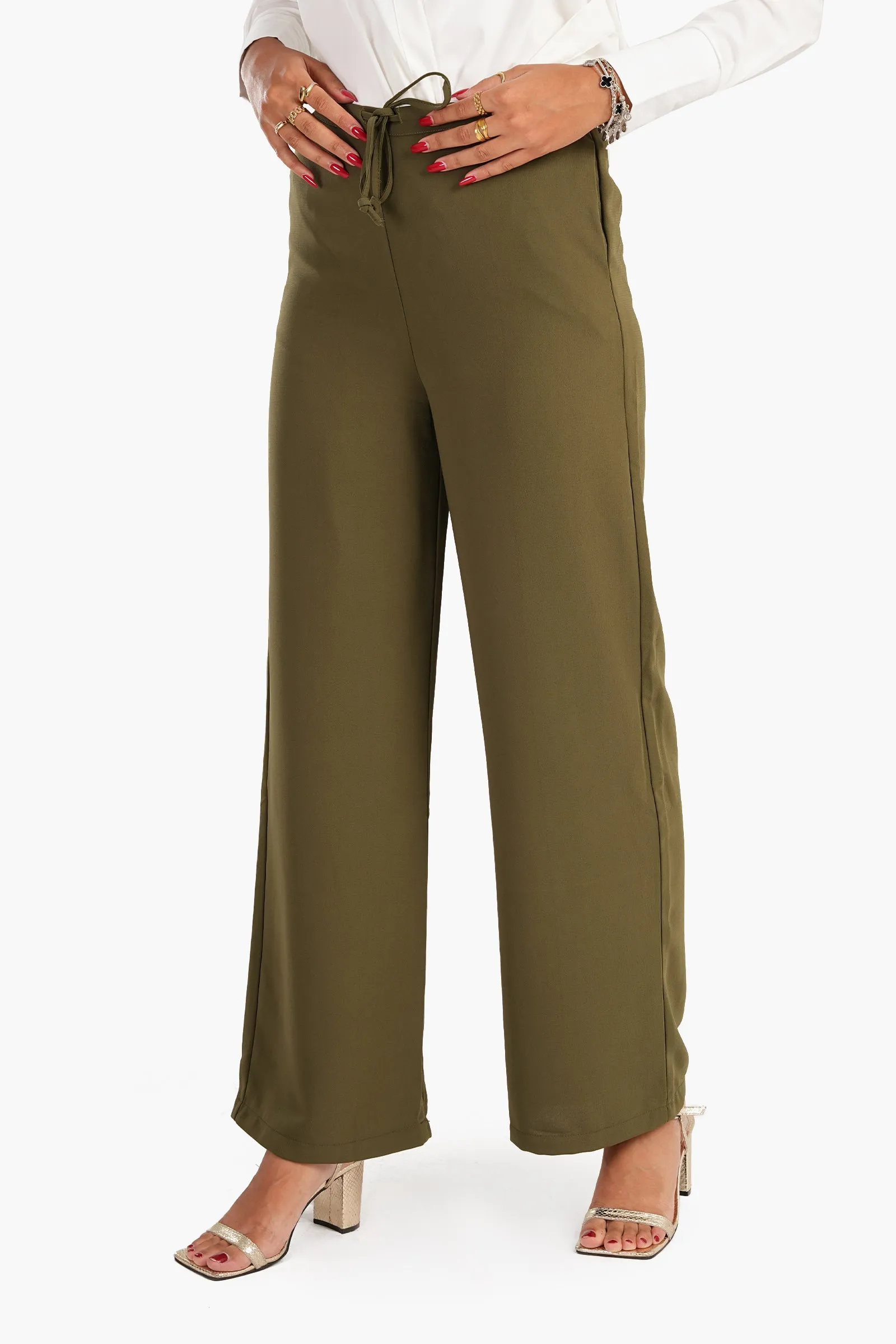 Crepe Straight Cut Pants