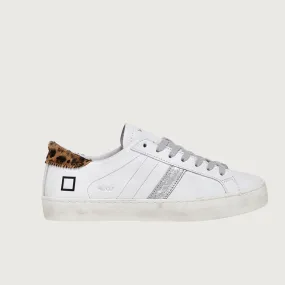 D.A.T.E. Hill Low Calf White Leopard Trainers