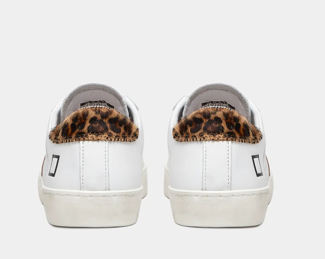 D.A.T.E. Hill Low Calf White Leopard Trainers