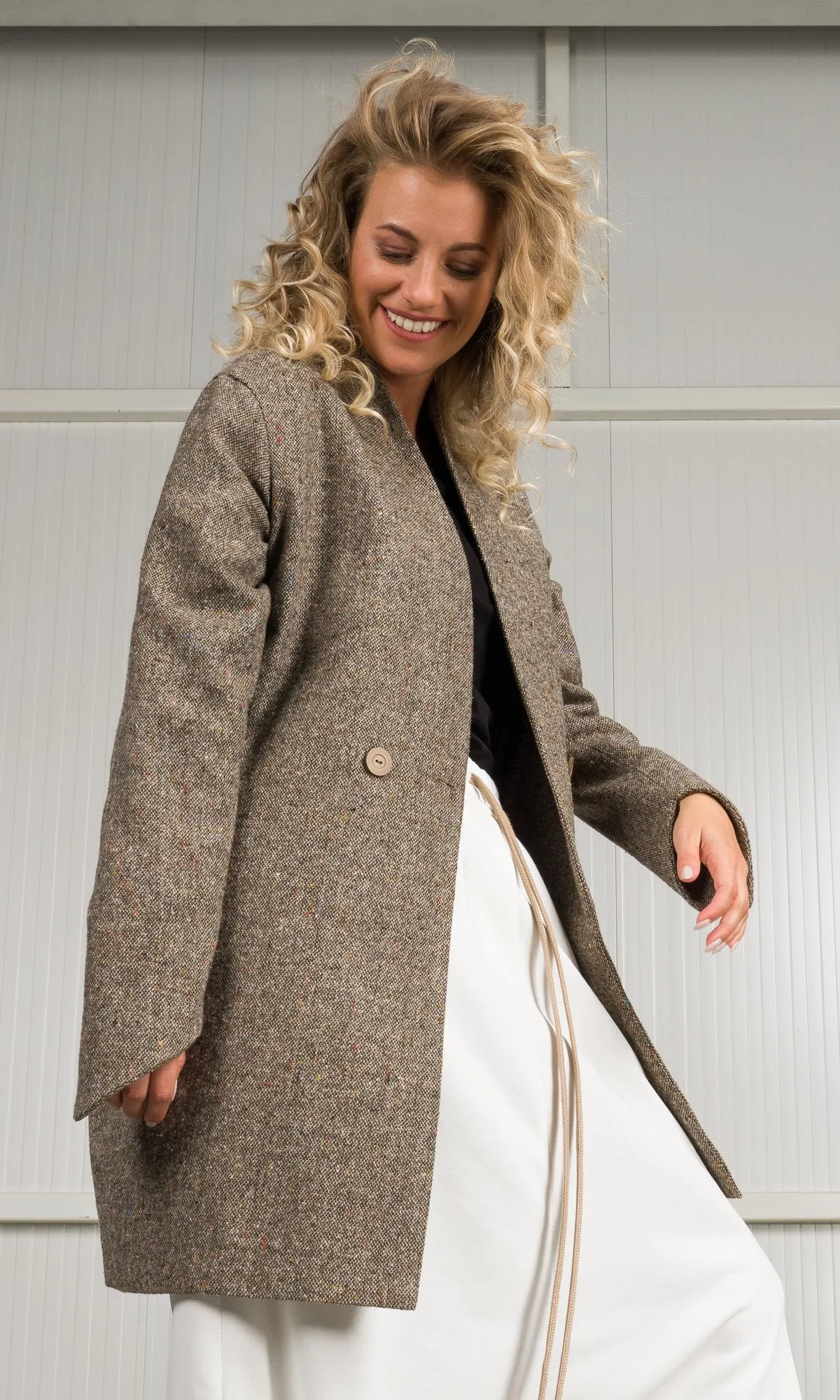 Donegal Tweed Cocoon Coat