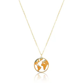 Earth Pendant Necklace - Silver / Gold