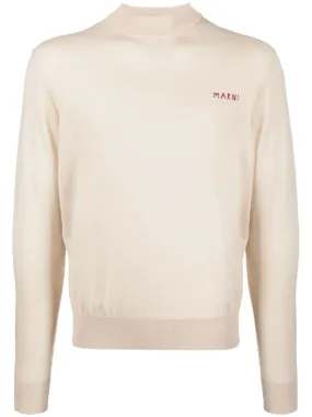 EMBROIDERED-LOGO VIRGIN-WOOL JUMPER