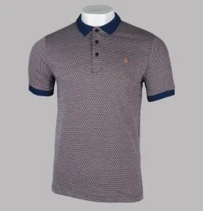 Farah Camden Jacquard Polo Shirt Navy