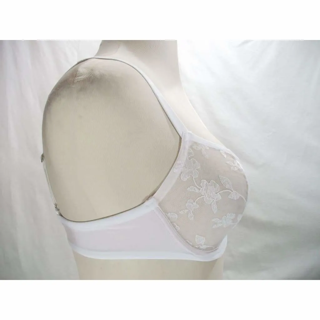 Felina 190013 Sabrina Semi Sheer Lace Demi Underwire Bra 38DD White