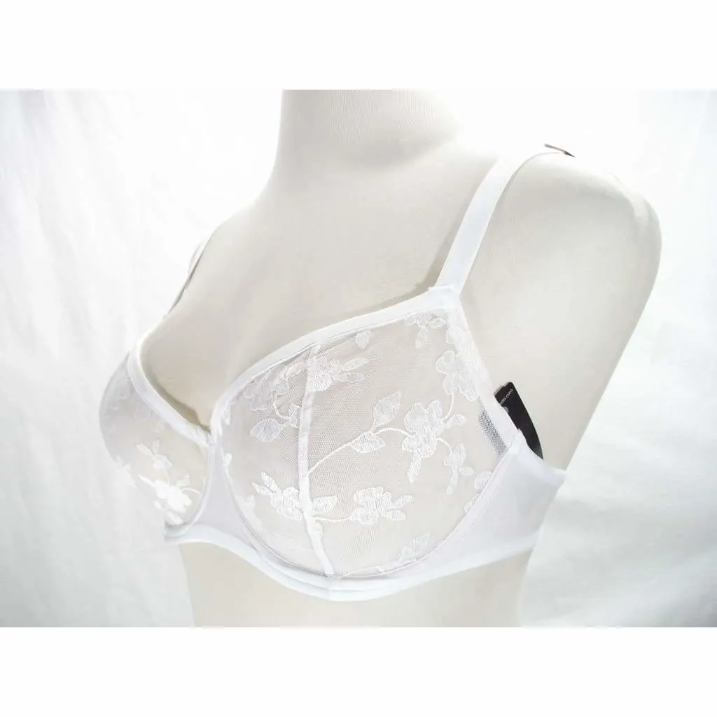 Felina 190013 Sabrina Semi Sheer Lace Demi Underwire Bra 38DD White