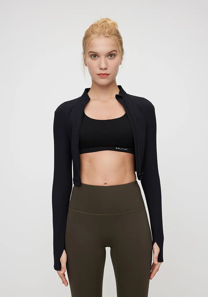 FlexEase™ Cropped Front Zip Long Sleeve Jacket