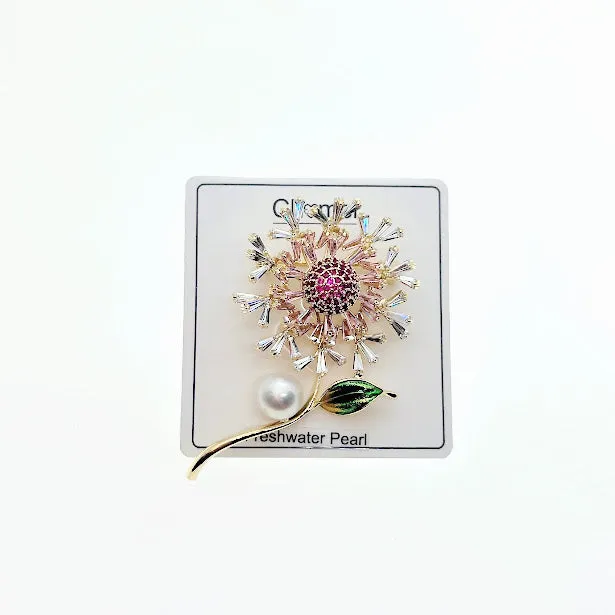 Flower Freshwater Pearl Brooch