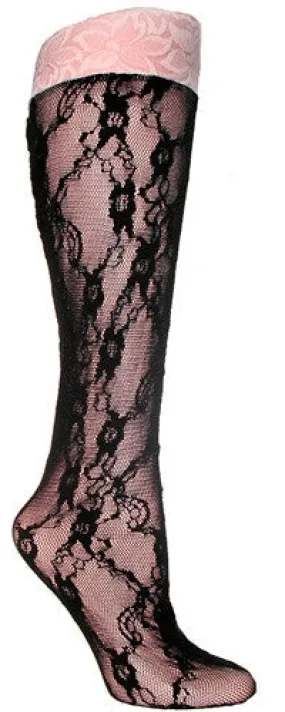 Foot Traffic Floral Lace Knee High Trouser Sock