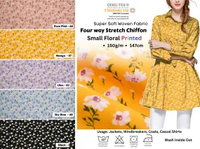 Four way Stretch Chiffon Small Floral Printed