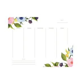 Garden Floral Weekly Calendar Pad