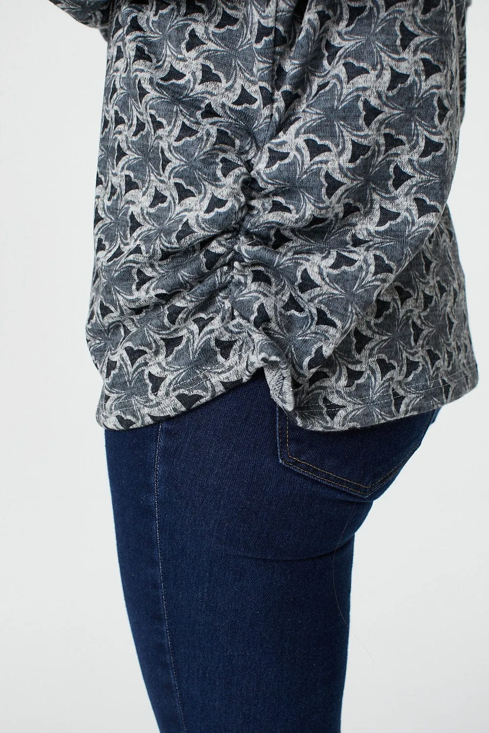 Geo Print Slouchy Sweatshirt