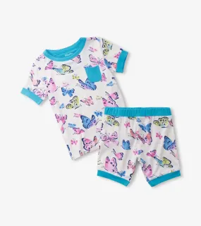 Girls Big Butterflies Bamboo Short Pajama Set | Hatley