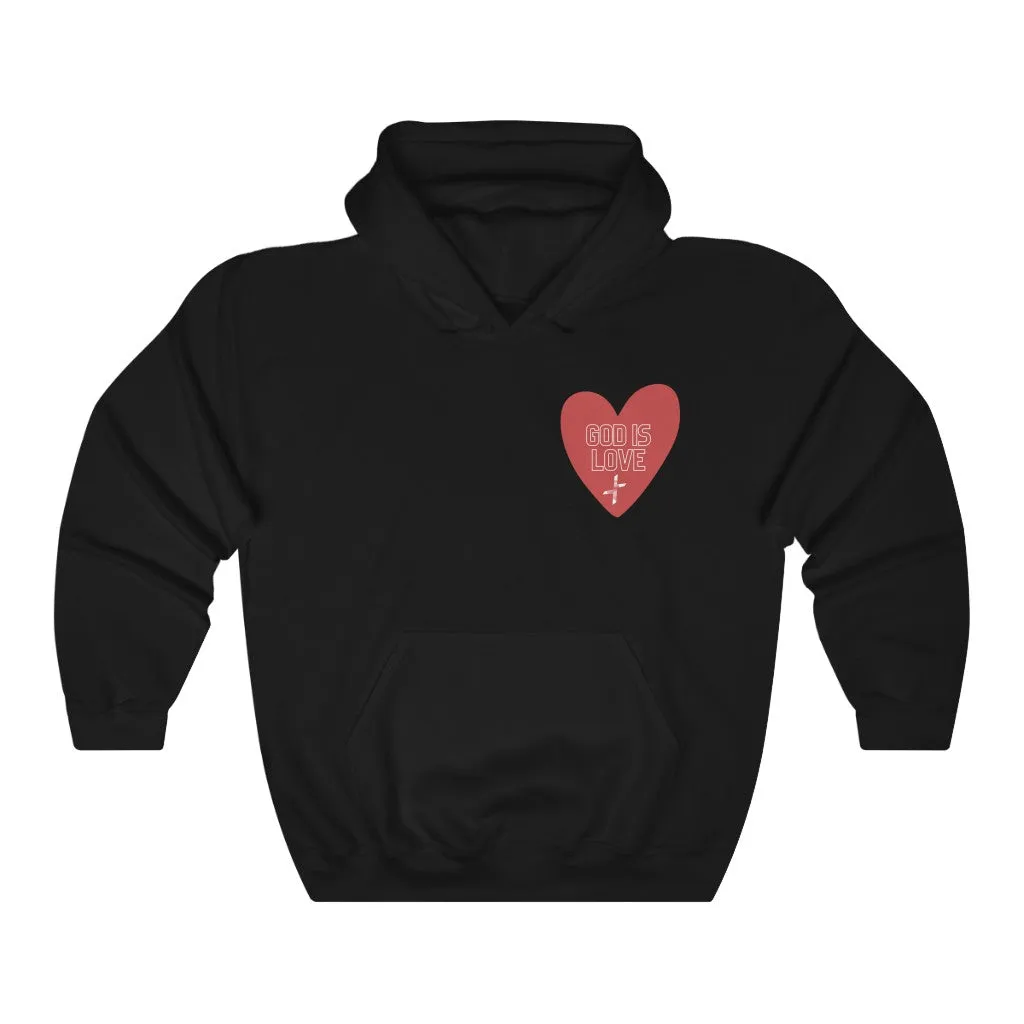 God is Love Heart Unisex Heavy Blend™ Hooded Sweatshirt