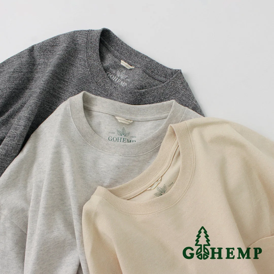 GOHEMP / Wide slit T-shirt Heather