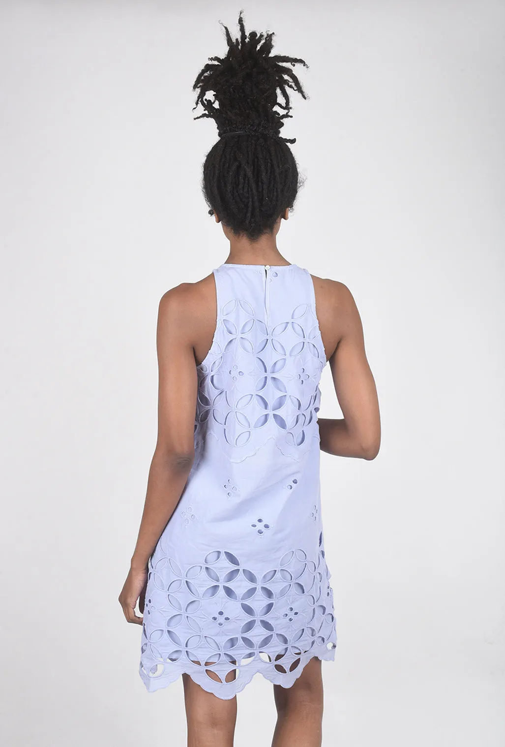 Halter-Neck Lace Dress, Blue