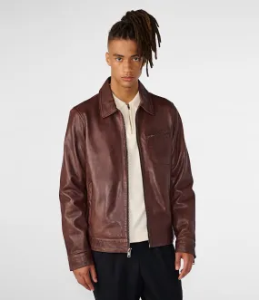 Isaac Collared Leather Jacket