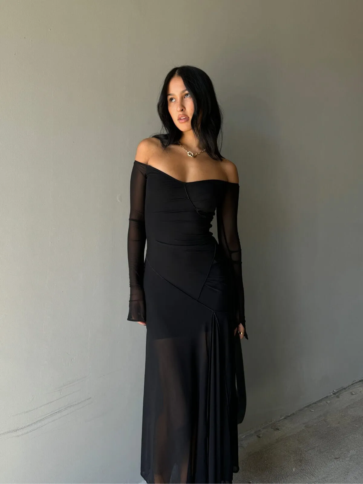 Isadora Long Sleeve Dress - Black