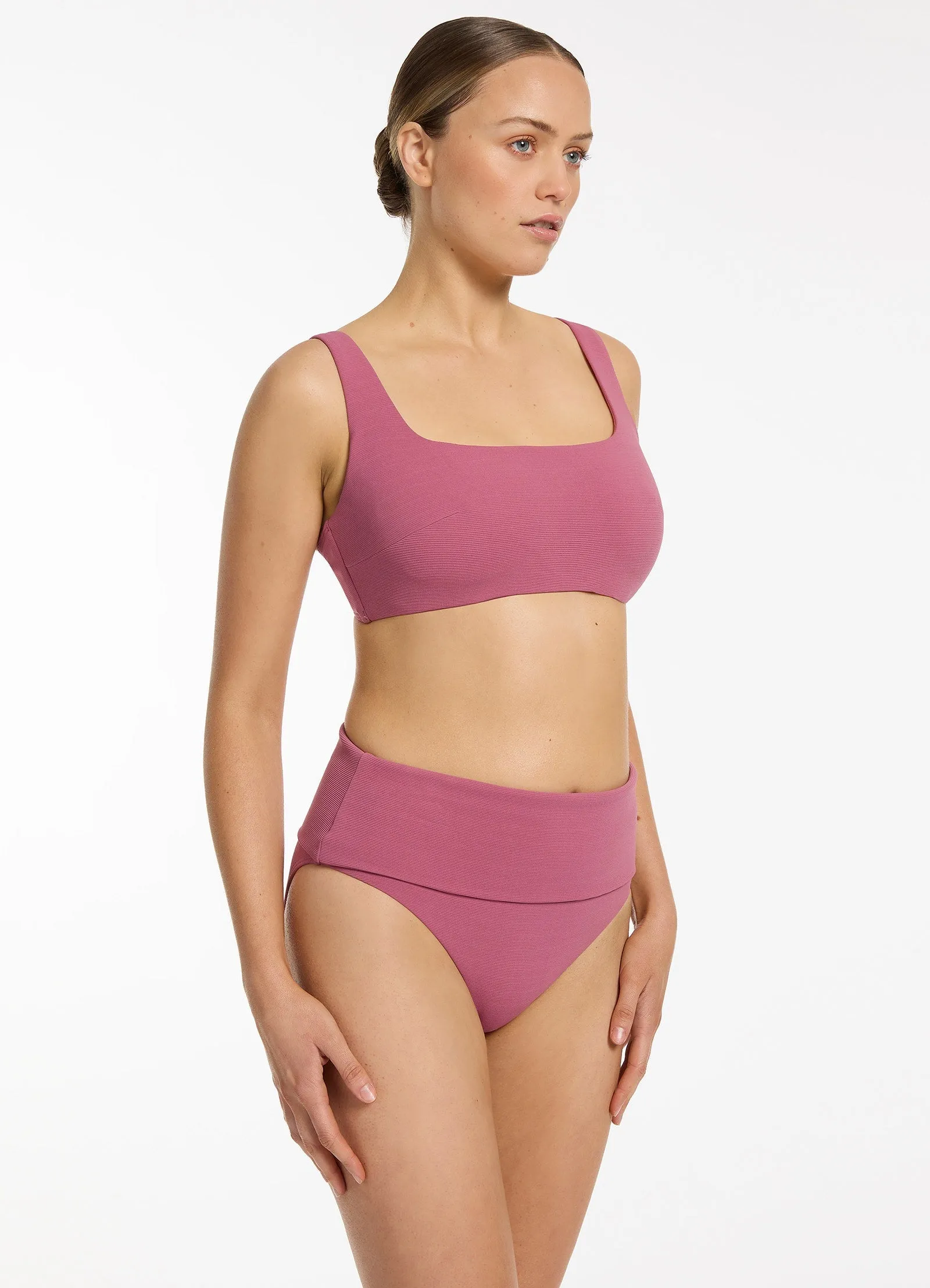 Isla Rib E-F Tank Bikini Top - Mauve